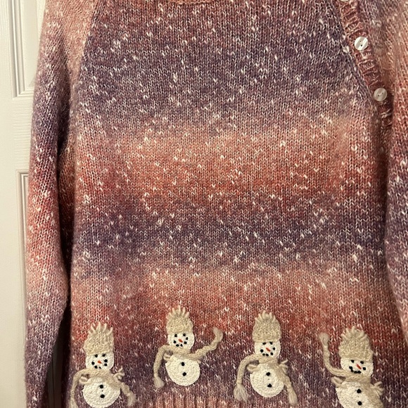 Talbots vintage Winter/Christmas Sweater, size XL, shades of pink and white. - Picture 11 of 12